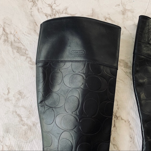 Coach Womens Mandie Black Knee High Leather - Picture 2 of 6